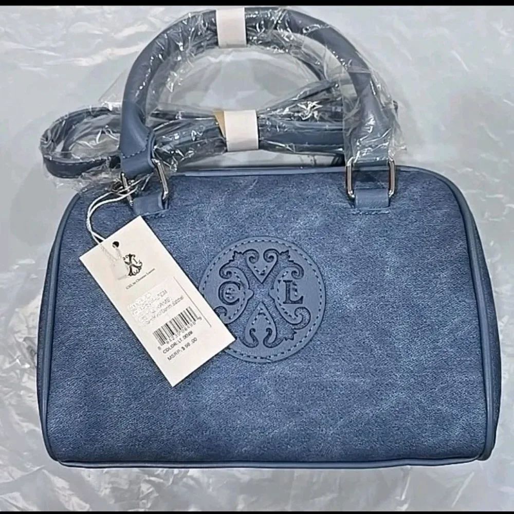 Elegant Blue Denim Handbag
